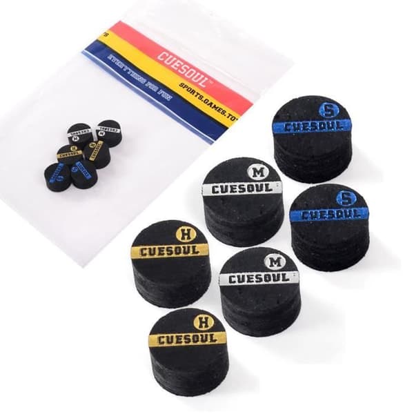 Snooker Tips - CUESOUL - 6 Stycken - Griskinn - 10mm - Vattentålig