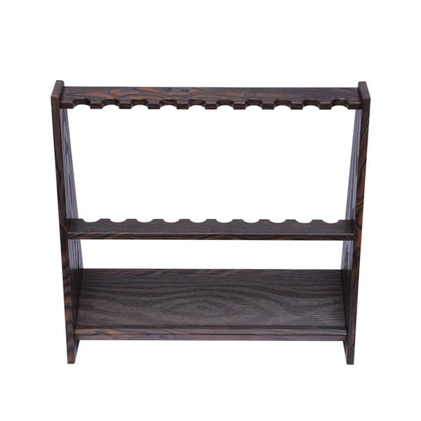 Billardkö Rack, 10 Hål, Retro Stil, Densitetsboard,Brun