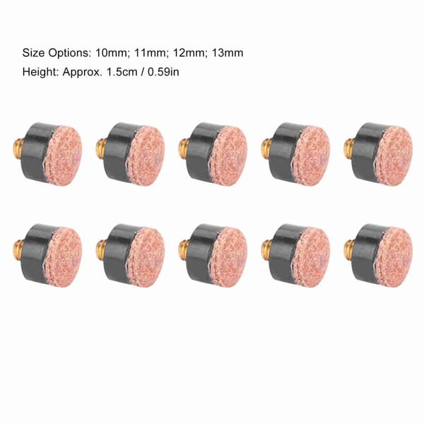 10 stk billard snooker pool kø stang spids reservedele tackle tilbehør (12mm)