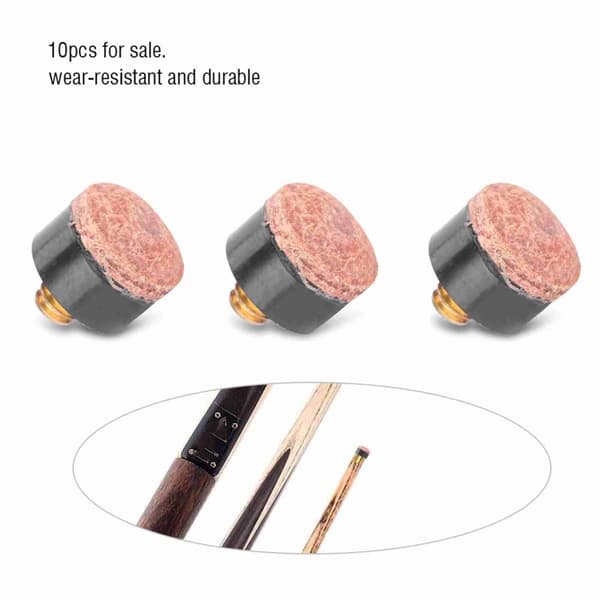 10 st Biljard Snooker Pool Cue Stångspets Ersättningsdelar Tackletillbehör (12mm)
