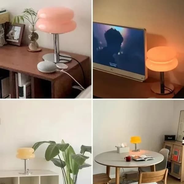 LED-pöytävalaisin, retrolasitunnelmalamppu, söpö pöytävalaisin, USB-yölamppu (oranssi)