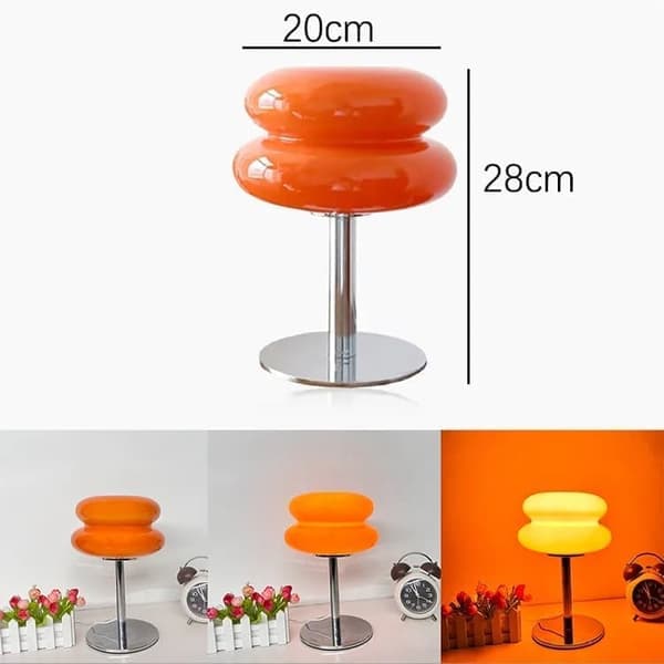 LED-pöytävalaisin, retrolasitunnelmalamppu, söpö pöytävalaisin, USB-yölamppu (oranssi)