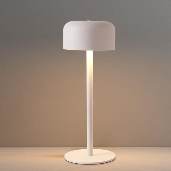 OBOSOE Modern Trådlös Bordslampa, Portabel LED Skrivbordslampa, 6000mAh Laddbar Batteridriven Belysning för Sovrum, Dinskrum, Restaurang, Café, Campin