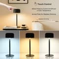Miniatyrbillede 5 af 9: OBOSOE LED Trådløs Bordlampe, Bærbar 5000mAh Udendørs Bordlampe, 3 Farver Trinløs Lysdæmper Natbordslampe Med Hukommelsesfunktion