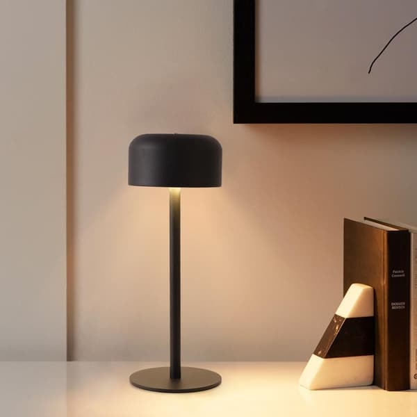 OBOSOE LED Trådløs Bordlampe, Bærbar 5000mAh Udendørs Bordlampe, 3 Farver Trinløs Lysdæmper Natbordslampe Med Hukommelsesfunktion