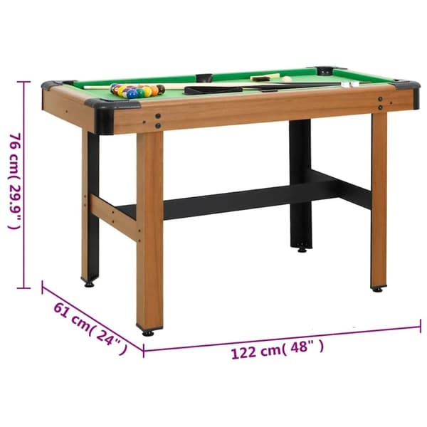 vidaXL Biljardbord 122x61x76 cm brun