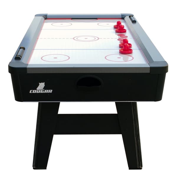 Cougar Hattrick Hero Pool- och Airhockeybord 6ft i svart och rött | 2-i-1 Poolbord och Airhockey med tillbehör | För barn och vuxna