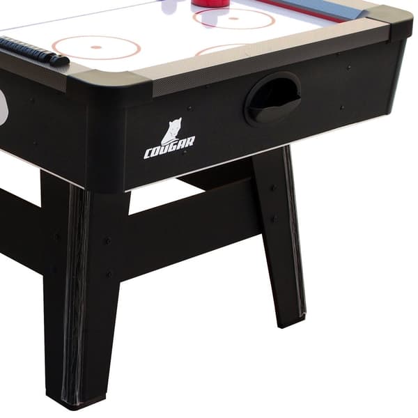 Cougar Hattrick Hero Pool- och Airhockeybord 6ft i svart och rött | 2-i-1 Poolbord och Airhockey med tillbehör | För barn och vuxna