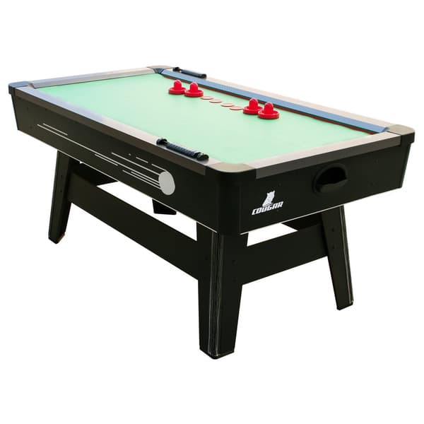 Cougar Hattrick Hero Pool- och Airhockeybord 6ft i svart och rött | 2-i-1 Poolbord och Airhockey med tillbehör | För barn och vuxna