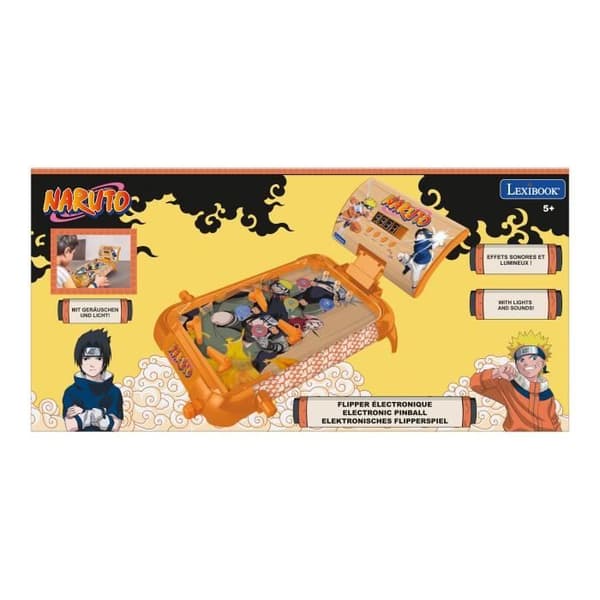 Naruto elektronisk flipperspel med ljud, ljus och poängvisning på skärmen