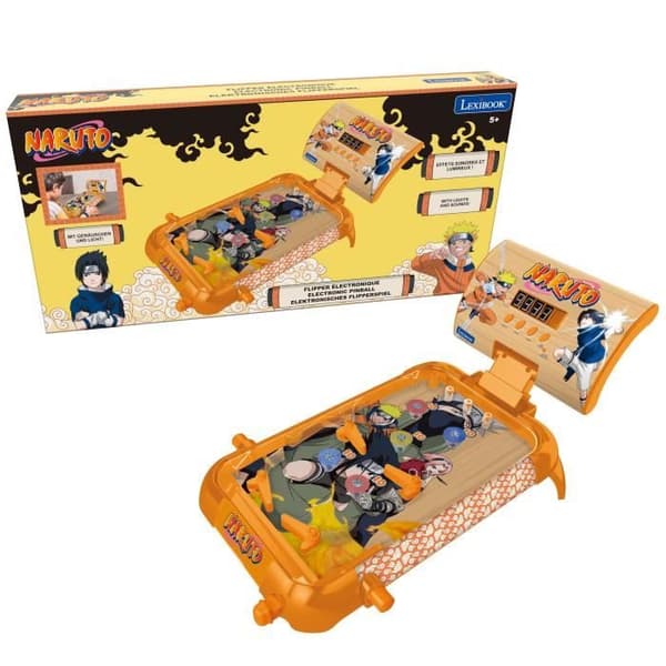 Naruto elektronisk flipperspel med ljud, ljus och poängvisning på skärmen