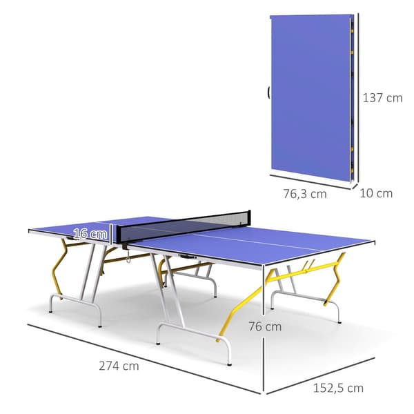 Bordtennisbord, 274x152.5x76 cm, Blå