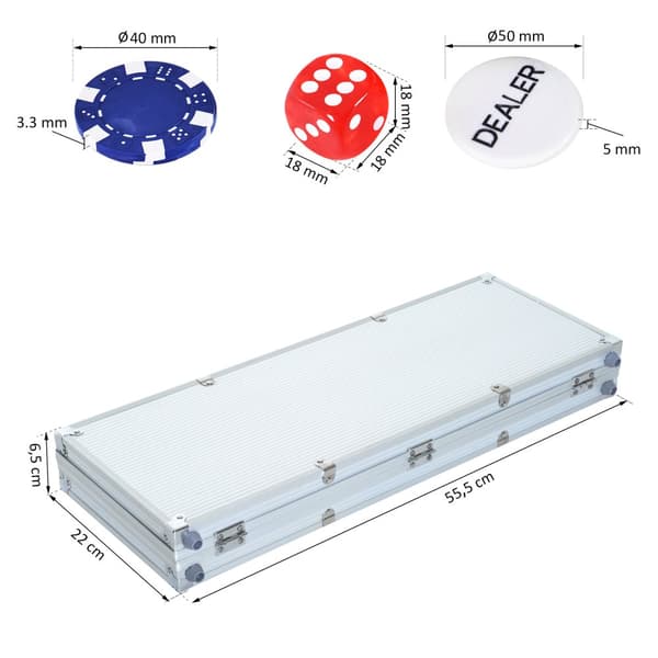 Pokerset, Pokerkoffert Pokerset, 55.5x22x6.5 cm