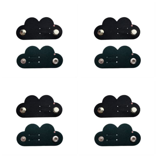 INF 4-Pack Cord Organizer, Læder Cable Organizer med snaplukning