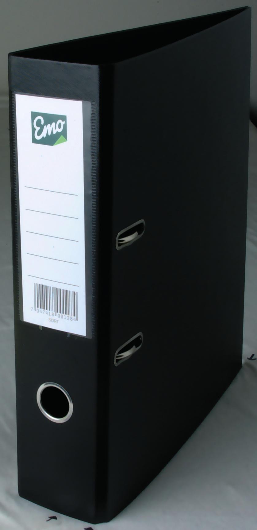 Pärm EU-hålning PP A4 80mm svart 10st