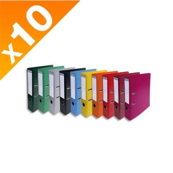 10 PVC A4 spak bågfil 70mm rygg. - Blandade färger