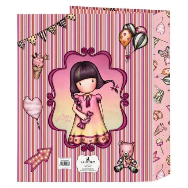Safta - Pärm F. 4 ringar 35 mm Bred rygg Gorjuss Fairground Carousel 27 x 33 x 6 cm, Flerfärgad (522216657)