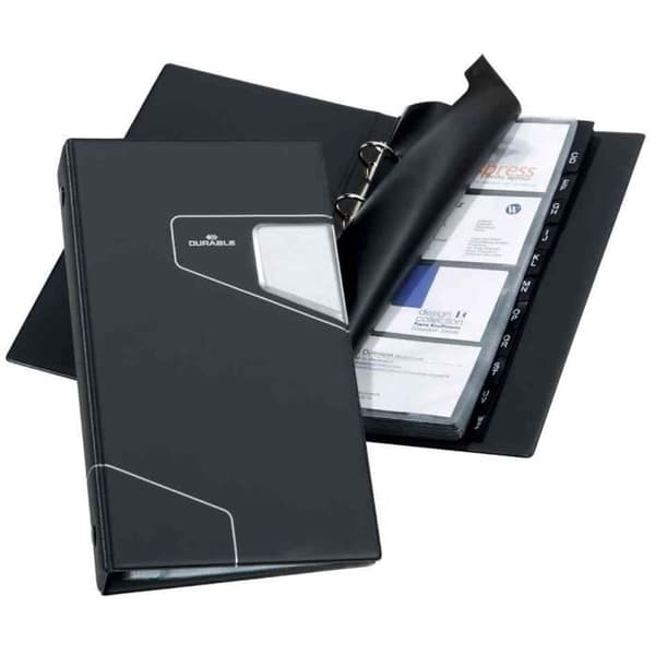 Ringbinders för visitkort - VISIFIX - PRO - Svart - 25 fickor - Professionell