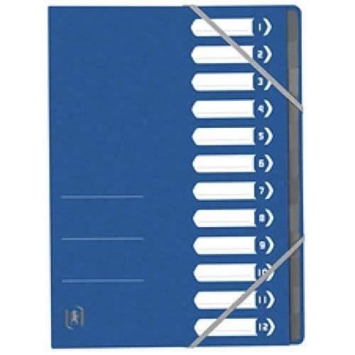 A4 sorterare - OXFORD - Top File+ - 12 fack - Blåsvart - 400116255
