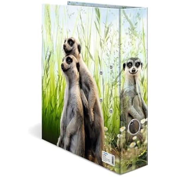 HERMA 20048 A4 Meerkat Djurpärm 7 cm bred Tillverkad av kartong med invändigt tryck för skola och kontor