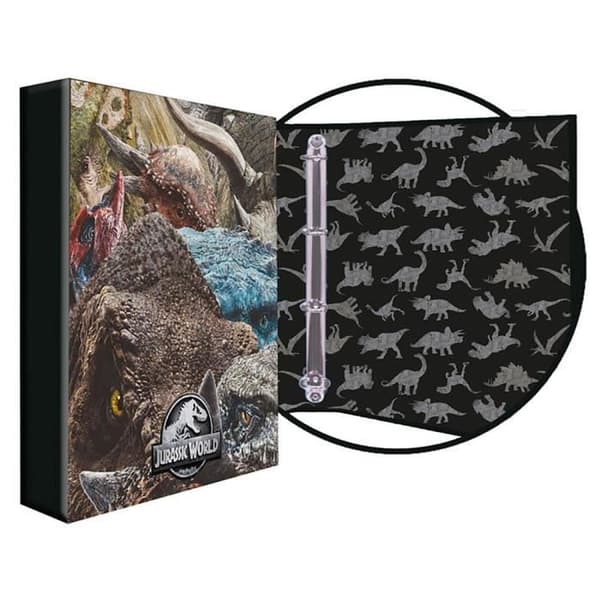 Jurassic World-Ordner med 4 ringe, ordner, kartong, ordner, skoleudstyr, flerfarvet, officiel produkt (CyP Brands)
