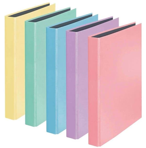 Falken Pärm - 15062632SML - Set med 5 pastellpärmar (assorterade färger, ringpärmar)