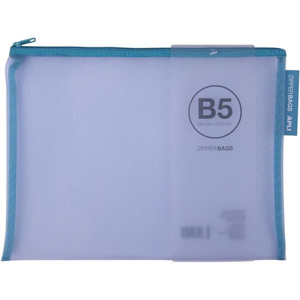 Pochette för dokument av nylon B5 290x223mm assorterade färger Apli Zipper Bags