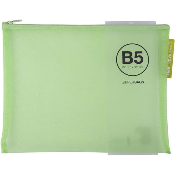 Pochette för dokument av nylon B5 290x223mm assorterade färger Apli Zipper Bags