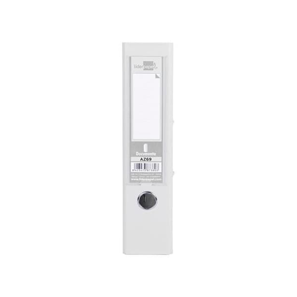 Spakmapp liderpapel a4 documenta kartongkantad PVC 1,9 mm rygg 75 mm rado metallic vit färg
