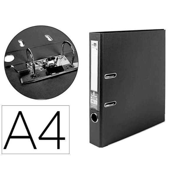 Spakmapp liderpapel a4 documenta kartongkantad 1,9 mm rygg 52 mm metallic rado svart färg