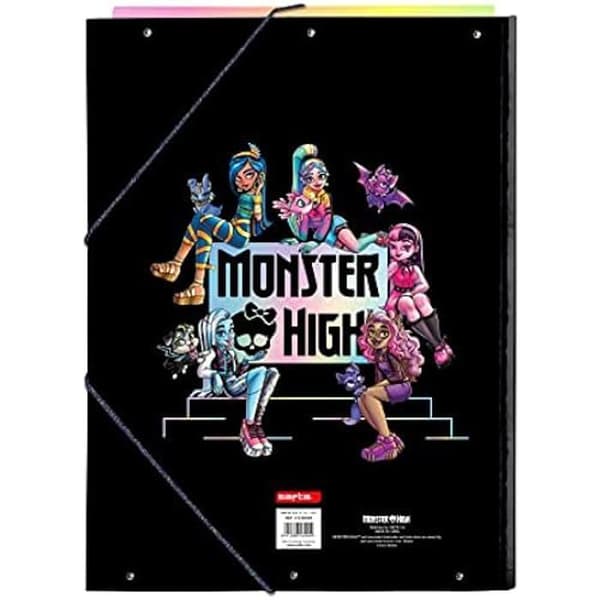 Folio mapp - MONSTER HIGH - 3 fickor - Svart - 26 x 36,5 cm - Unisex barn