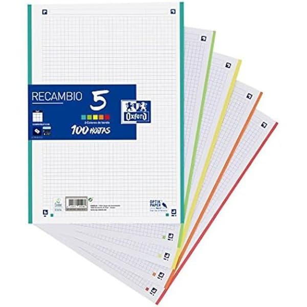 Klassen A4+ - OXFORD - Modell Extra Styv - 4 Ringar - Elastisk Omslag - Fyrkantig Påfyllning 5x5