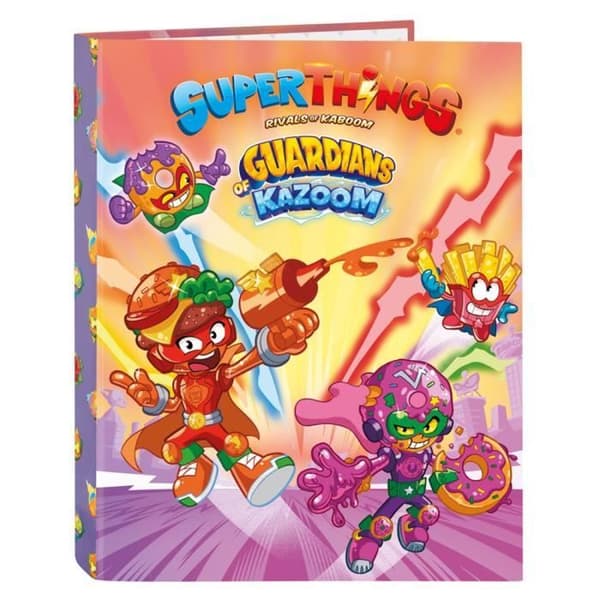 Safta - Folio 4 Binder Ani.Mixtas Superthings Guardians of Kazoom 26,5 x 33 x 4 cm, Flerfärgad (512270067)