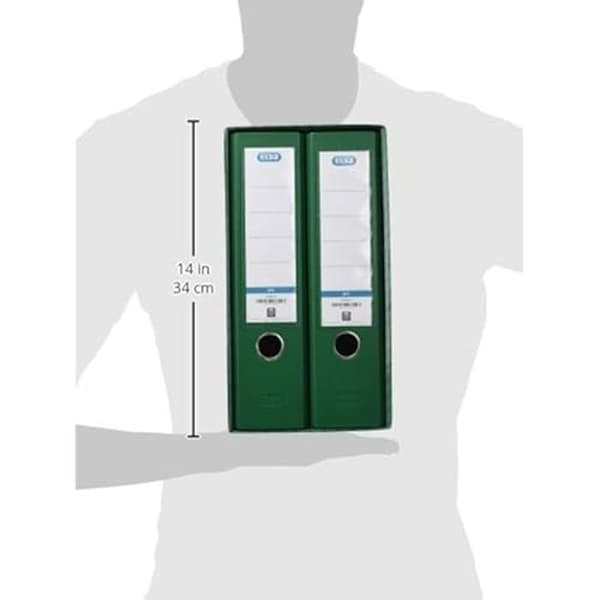 Pärm - ELBA - Modul 2 - 8 cm - Grön - Med ringar - Blandad
