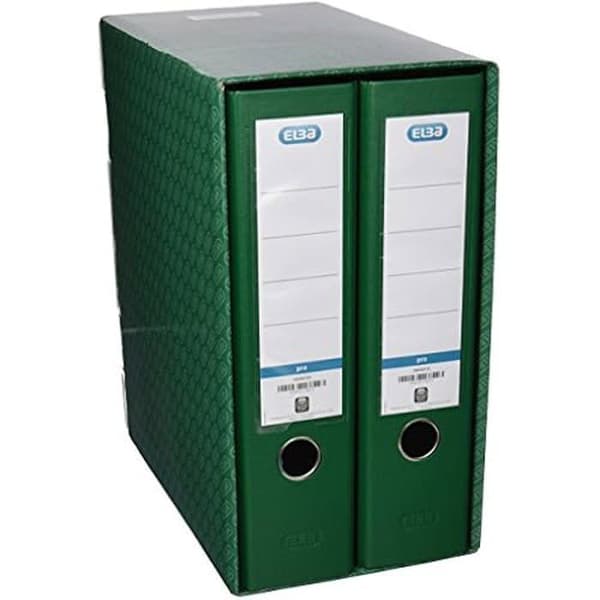 Pärm - ELBA - Modul 2 - 8 cm - Grön - Med ringar - Blandad