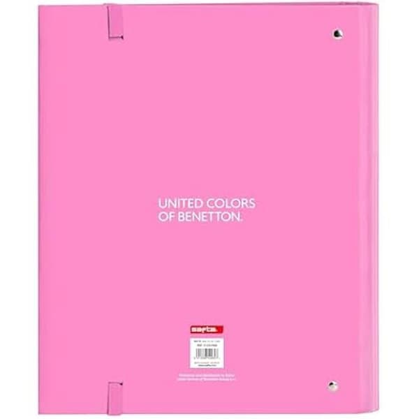 Benetton Spring 4-ringspärm på 35 cm med 100 A4-ark, idealisk för barn i olika åldrar, bekväm och mångsidig,