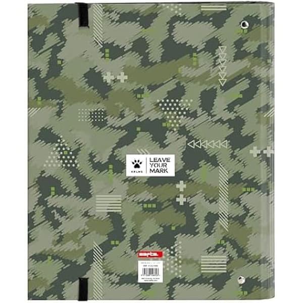 Safta Kelme Travel 4-ringspärm 35 cm med 100 A4-ark, idealisk för barn i olika åldrar, bekväm och