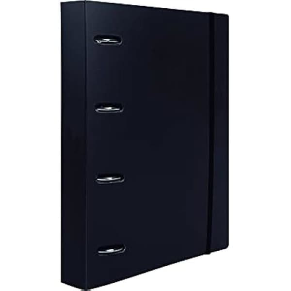 Klippbord - LIDERPAPEL - A4 - 100 ark - 80 g - 4 ringar 40 mm - OPAK svart