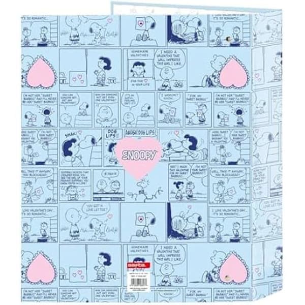 Klassifikation - SAFTA - SNOOPY KÄRLEK - 4 ringar - Hård pärm - Perfekt för barn