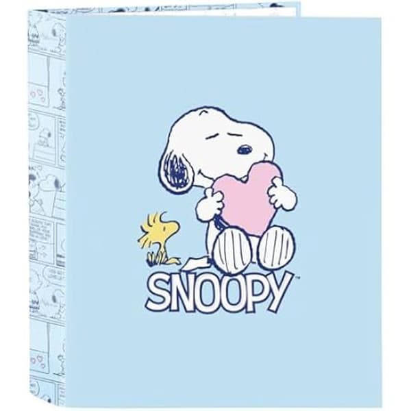 Klassifikation - SAFTA - SNOOPY KÄRLEK - 4 ringar - Hård pärm - Perfekt för barn