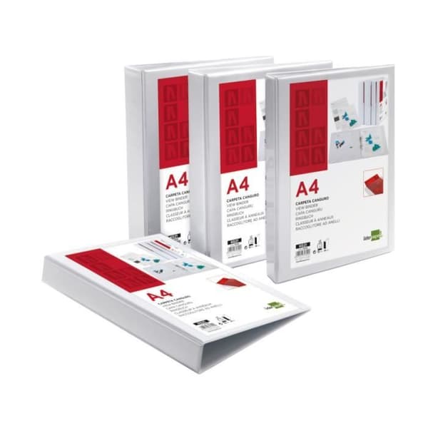 Klassiker kangorou liderpapel 2 ringar 55mm 283x320mm dokument A4 plast rygg 78mm färg vit
