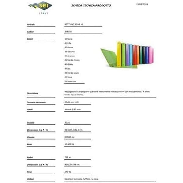 Ringbinder - SEI - Rota 36803042S - Röd - 30 cm - 4 ringar - A4