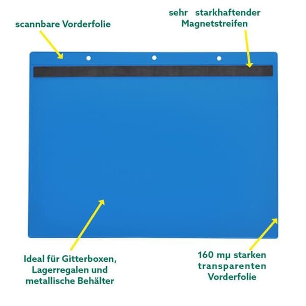 Krog Pärm Set med 25 magnetfickor Röd A4 storlek