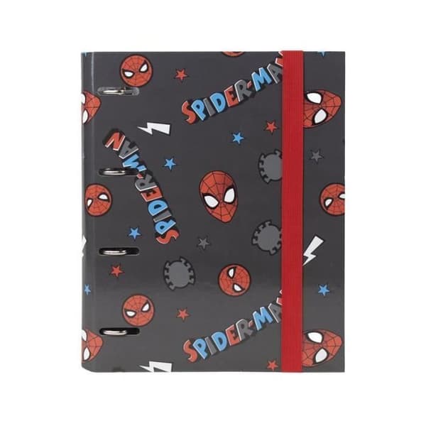 Skolmapp - Cerda - Spiderman - Vit - A4 - Med ringar