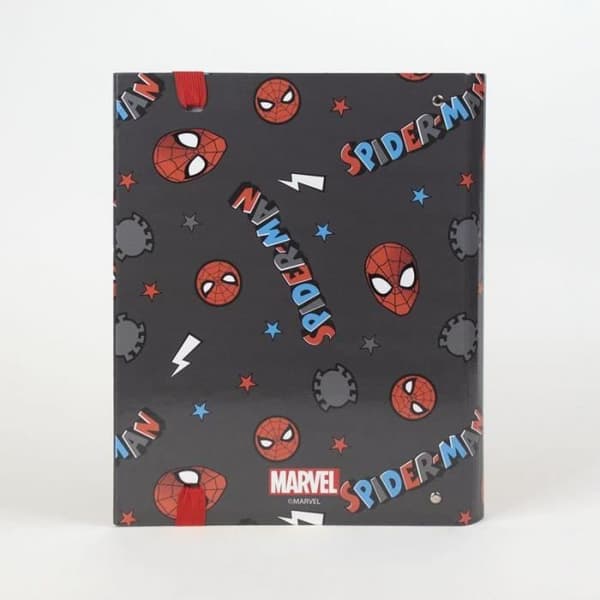 Skolmapp - Cerda - Spiderman - Vit - A4 - Med ringar