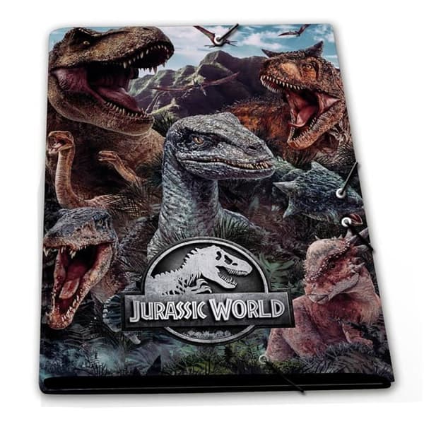 Jurassic World Mappägg med Jurassic World, mappägg, mappägg, skolmaterial, pappersartiklar, Multicolor, officiell produkt Cy