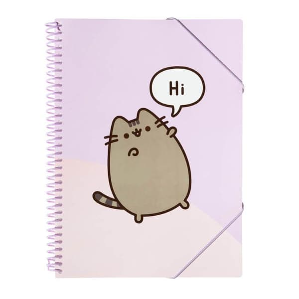 Pusheen - A4 A4 pärm med resår + 30 transparenta pärmar