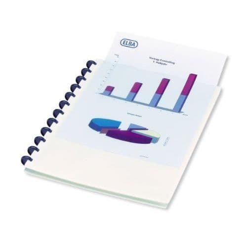 Elba 61430WE Vario Zipp Set om 5 mappar i polypropylen med 20-40 fickor Vit A4-format Tjocklek 0,8 mm -