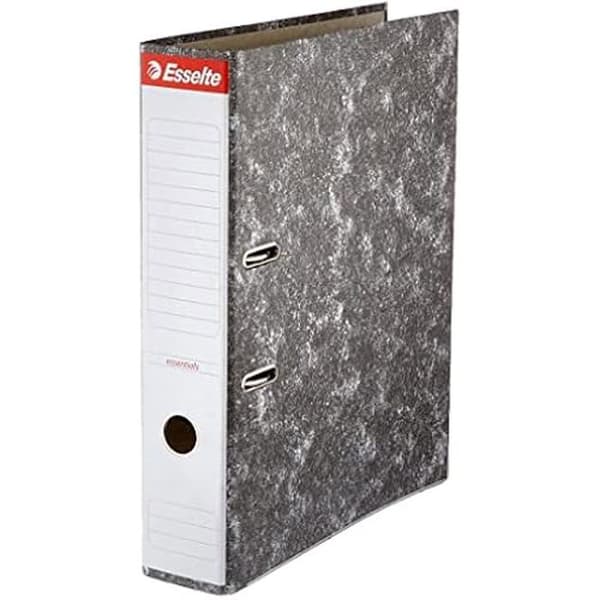 Arkivator - ESSELTE - 46957 - Marmorering kartong - Rygg 75 mm - Svart färg