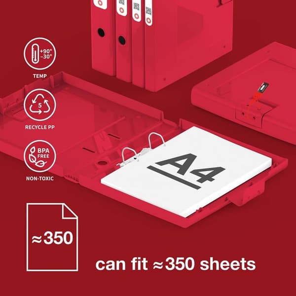 Classeur Orplast - OR0024 - Ny A4 plåthäfte 50 mm röd ()